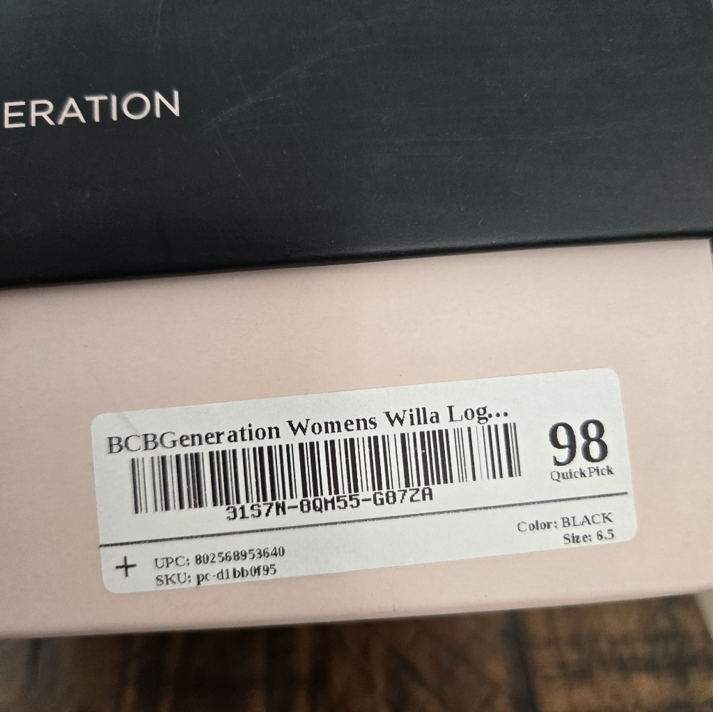 BCBGeneration Willa Logo Sneakers. Black. Size 6.5. New. - Picture 7 of 7